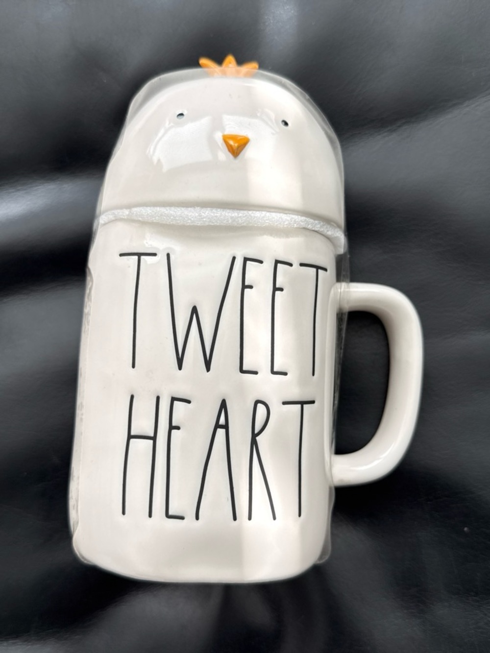 Rae Dunn Cream Ceramic Mug with Black Logo Stamp